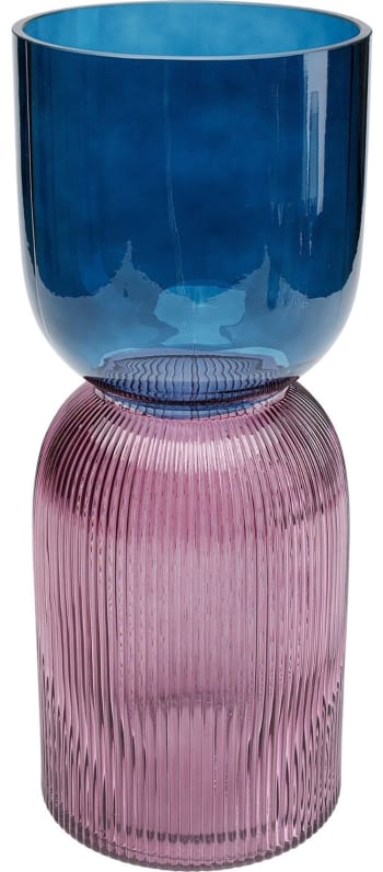 Marvelous - Vase en verre bleu et rose H40
