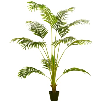Palmier artificiel Sanwei Kwai H. 170 cm 11 grandes feuilles pot noir