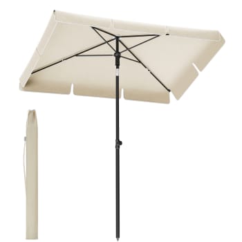 Parasol 180 x 125 cm protection solaire upf 50+ inclinable beige