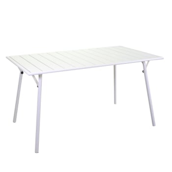 Rovigo - Tavolo per 6 persone in metallo bianco cm140x80