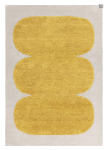 Alfresco - Tapis de salon moderne en laine jaune 200x290 cm