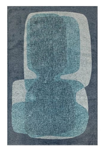 Touctouc - Tapis de salon moderne tissé plat bleu 140x200 cm