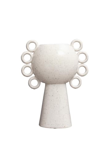 Vase bouclé blanc