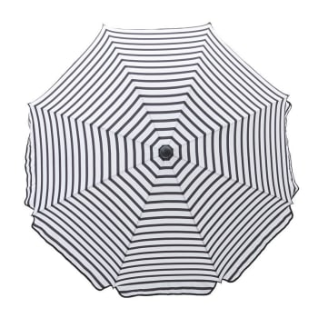 SAILOR - Parasol de plage jardin noir blanc D180cm