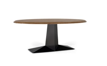 Table à manger bois d'acacia naturel et fer noir 200cm