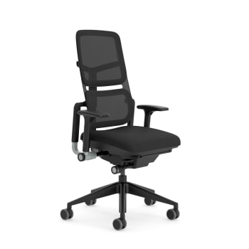 Please air - Chaise de bureau ergonomique en tissu noir 67 x 66 x 107