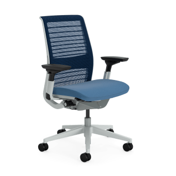 Think - Chaise de bureau ergonomique en tissu bleu 73 x 58 x 98