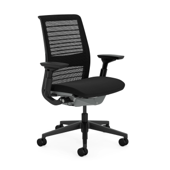 Think - Chaise de bureau ergonomique en tissu noir 73 x 58 x 98