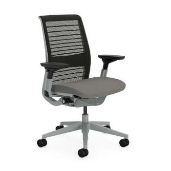 Think - Chaise de bureau ergonomique en tissu gris 73 x 58 x 98