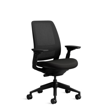 Series 2 - Chaise de bureau ergonomique en tissu noir 72 x 64 x 101