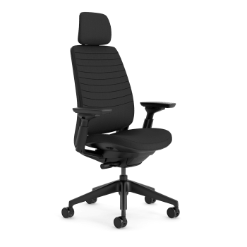 Series 2 - Chaise de bureau ergonomique en tissu noir 72 x 64 x 121
