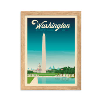 Affiche Washington DC Etats-Unis avec Cadre (Bois) 30x40 cm
