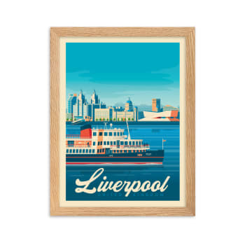 Affiche Liverpool Royaume-Uni avec Cadre (Bois) 30x40 cm