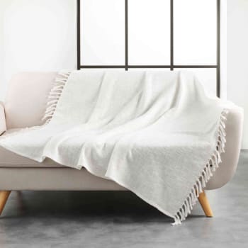 Zamina - Tagesdecke aus Baumwolle, 125 x 150 cm, weiß