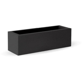 Jara 100x35 - Jardinera rectangular de polietileno resistente negro 100x35x32 cm