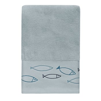 Ocean fish - Drap de bain en coton Bleu Arctic 70x140 cm