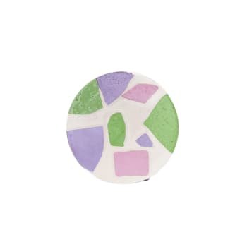 Dessous de plat carré en béton lilas, vert et rose