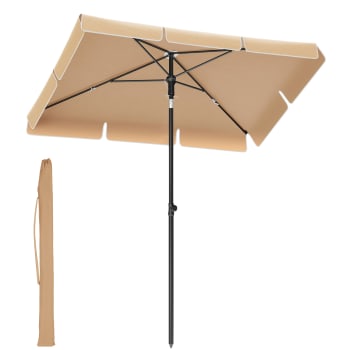 Parasol 180 x 125 cm protection solaire upf 50+ inclinable Taupe