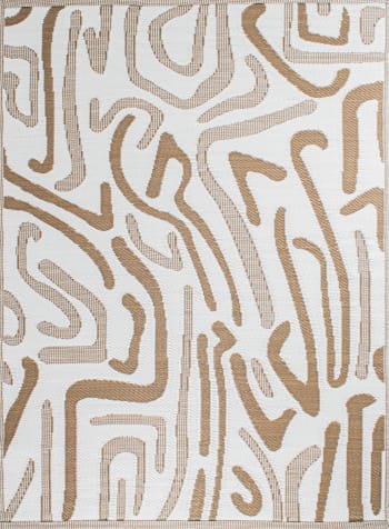 Capri - Tapis extérieur réversible motif artistique - Beige - 150x220 cm