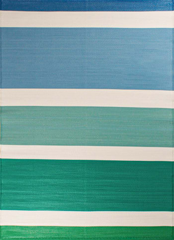 Capri - Tapis extérieur réversible motif ligne - Vert - 120x160 cm