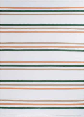 Capri - Tapis extérieur réversible motif rayures - Vert - 120x160 cm