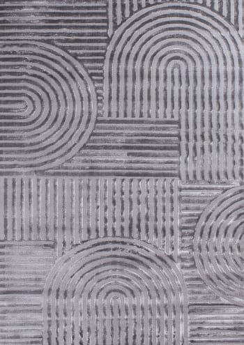 Bianca - Tapis à poils ras  motif géométrique - Gris - 160x230 cm