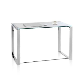 Mesa de escritorio benetto cristal, metal, 100 x 72 x 50cm