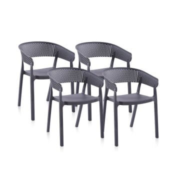 Pack 4 sillas de exterior diza polipropileno