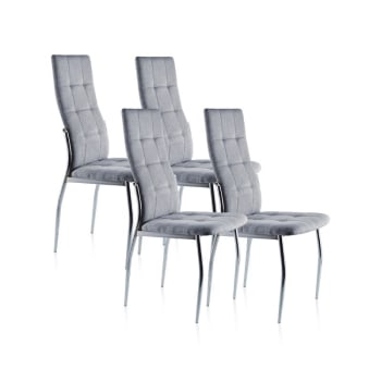 Pack 4 sillas de comedor diana metal, tejido, 44 x 100 x 57cm