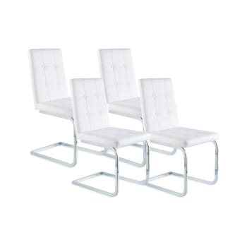 Pack 4 sillas de comedor vanity símil, blanco, 45 x 93 x 58cm