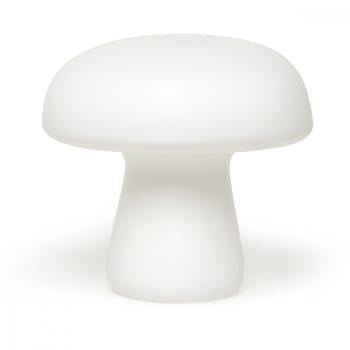 Lampe à poser champignon porcelaine blanc h11.5cm