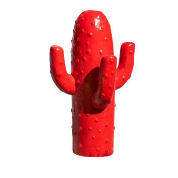 Déco jardin cactus rouge grand modèle 105cm