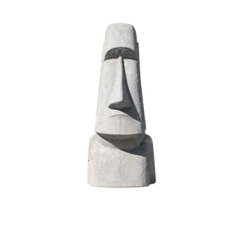 Estatua gigante de jardín moai de isla de pascua en fibrocemento 2m