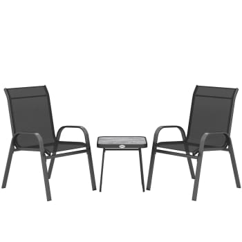 Poltrona Da Giardino Palavas In Acciaio Grigio – Impilabile E Resistente Alle Intemperie