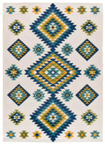 Mila - Tapis ethnique à relief extérieur-intérieur multicolore 120x170 cm