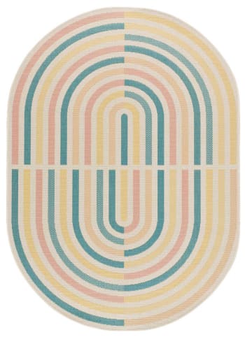 Manila - Ovaler Teppich für den Außenbereich in Pastelltönen, 160x229 cm