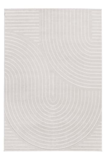 Volute - Tapis super doux très graphique blanc 160  x 230