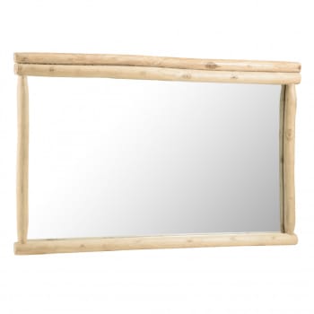 Will - Miroir rectangulaire en branches de teck naturel