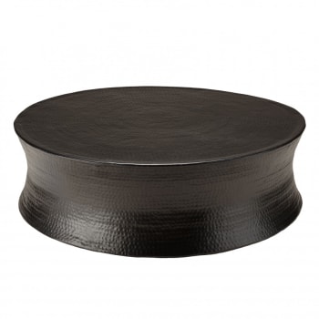 Jonas - Table basse ronde 118x118cm en aluminium noir