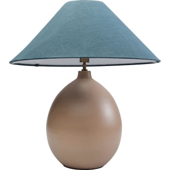 Musa - Lampe en acier taupe et lin bleu