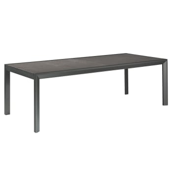 Lippi - Table de jardin extensible 6/10 personnes céramique alu gris L180/270