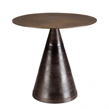 Jonas - Table ronde 80cm alu couleur laiton pied conique