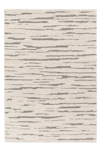 Inuk - Tapis avec effet relief très doux gris 160 x 230