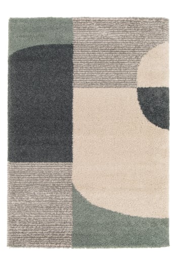 Bauhaus - Tapis shaggy épais et confortable multicolore 160  x 230