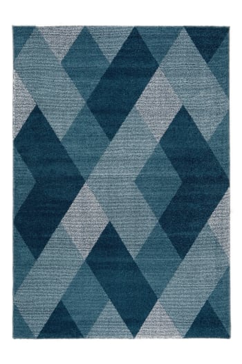 Scandi - Tapis géométrique épais et confortable bleu 200  x 290