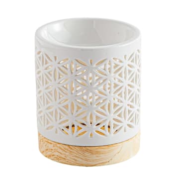 Flower - Duftbrenner aus weiß lackierter keramik - H10,5 cm
