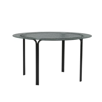 Orbit - Table basse en verre et fer noir