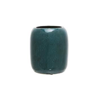 Eve - Vase décoratif en grès vert turquoise H20