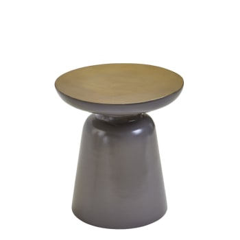 Alessia - Table d'appoint en aluminium gris et doré H51