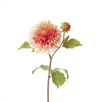 Denitsa - Tige de dahlia artificielle rose et blanche H50